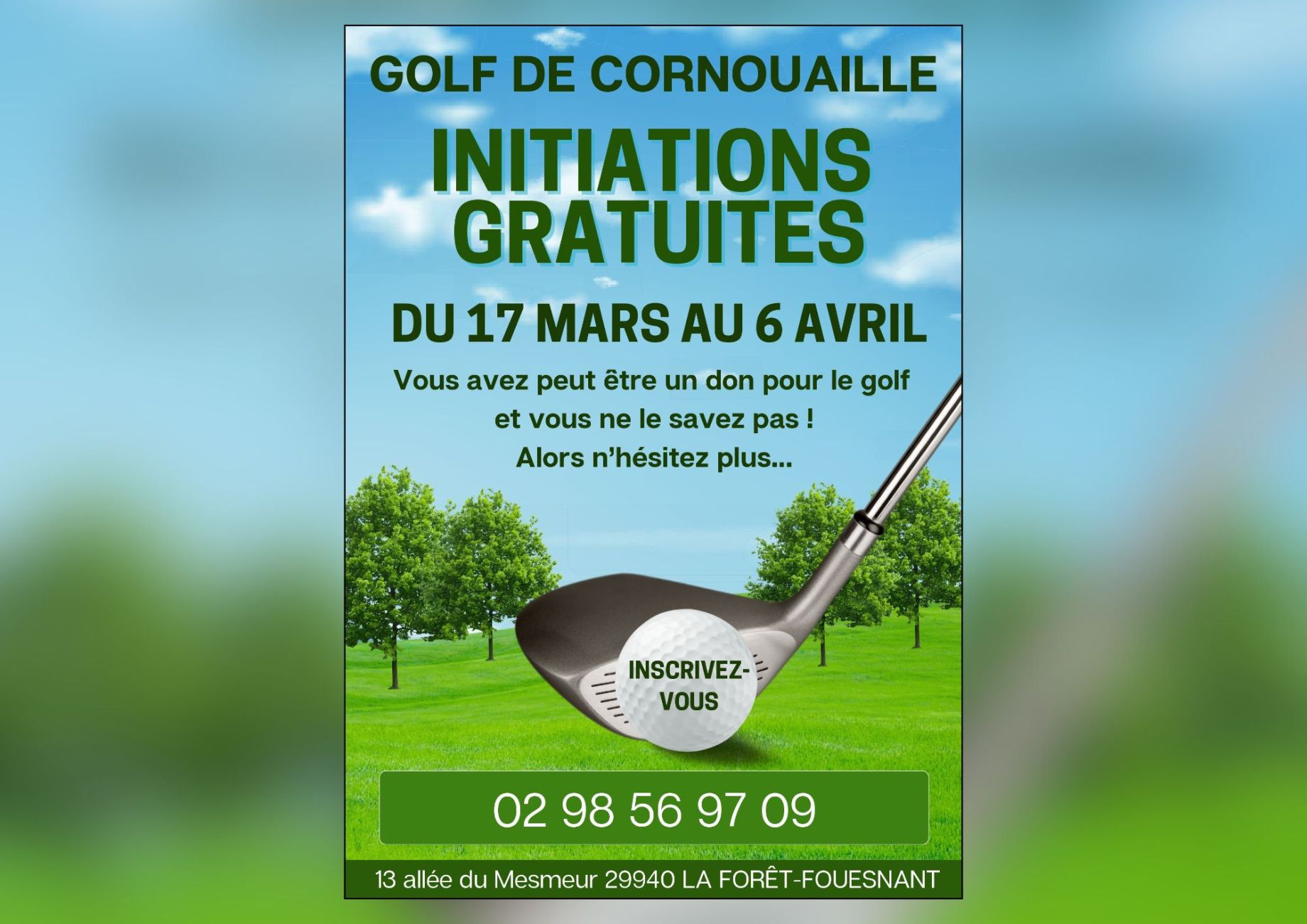 Golf de Cornouaille - initiations gratuites